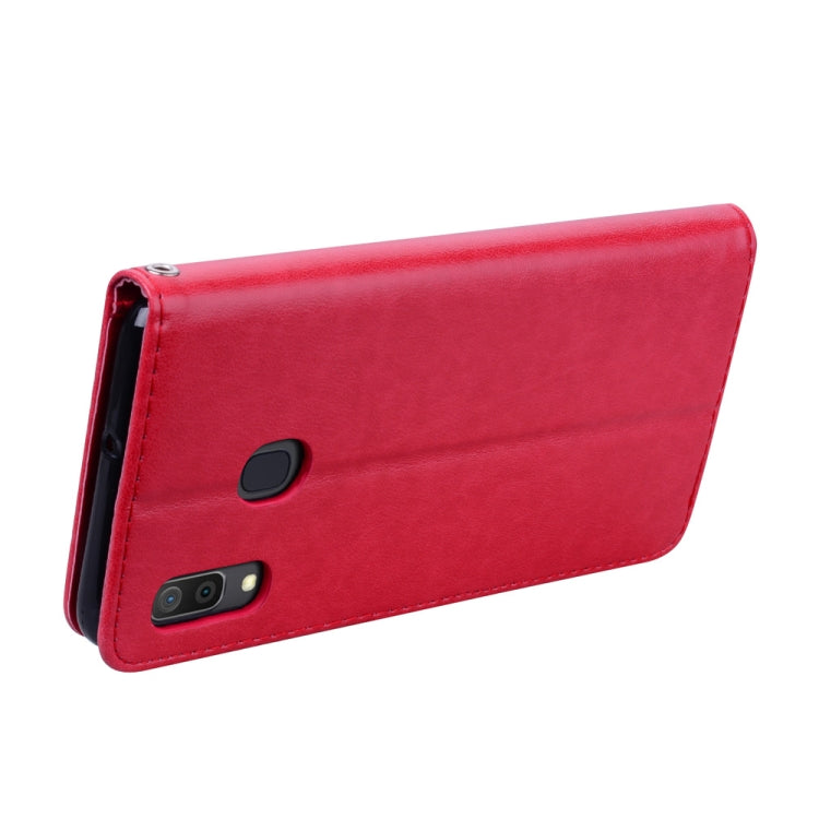 Rose Embossed Horizontal Flip PU Leather Case for Galaxy A30 / A20, with Holder & Card Slots & Wallet