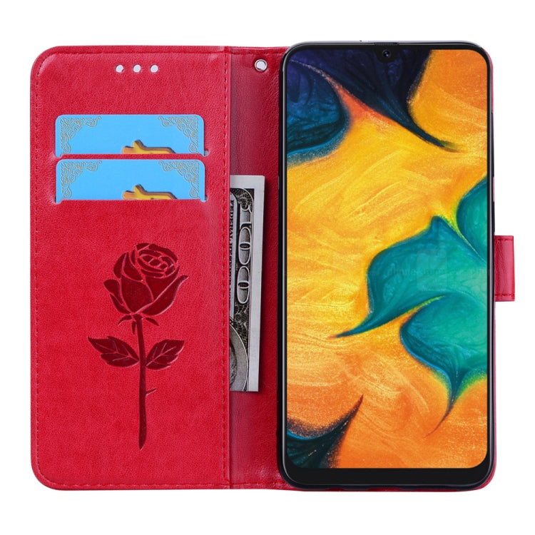 Rose Embossed Horizontal Flip PU Leather Case for Galaxy A30 / A20, with Holder & Card Slots & Wallet