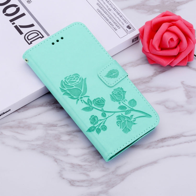 Rose Embossed Horizontal Flip PU Leather Case for Galaxy A50, with Holder & Card Slots & Wallet