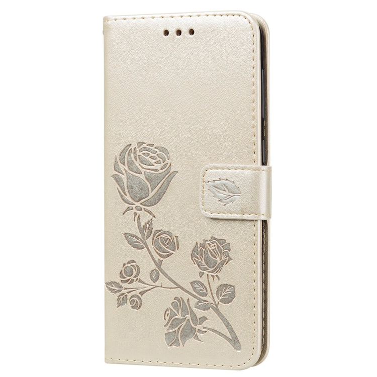 Rose Embossed Horizontal Flip PU Leather Case for Galaxy A50, with Holder & Card Slots & Wallet