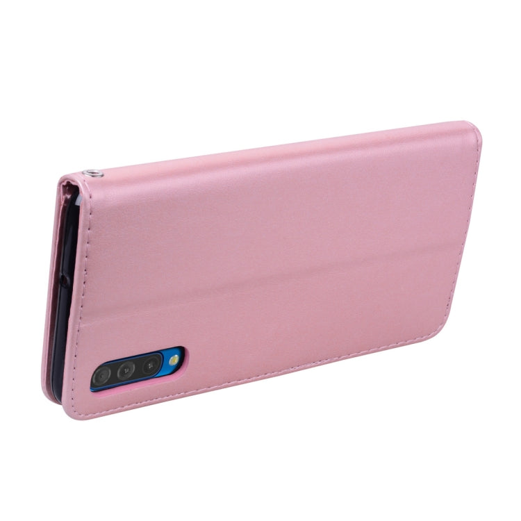 Rose Embossed Horizontal Flip PU Leather Case for Galaxy A50, with Holder & Card Slots & Wallet