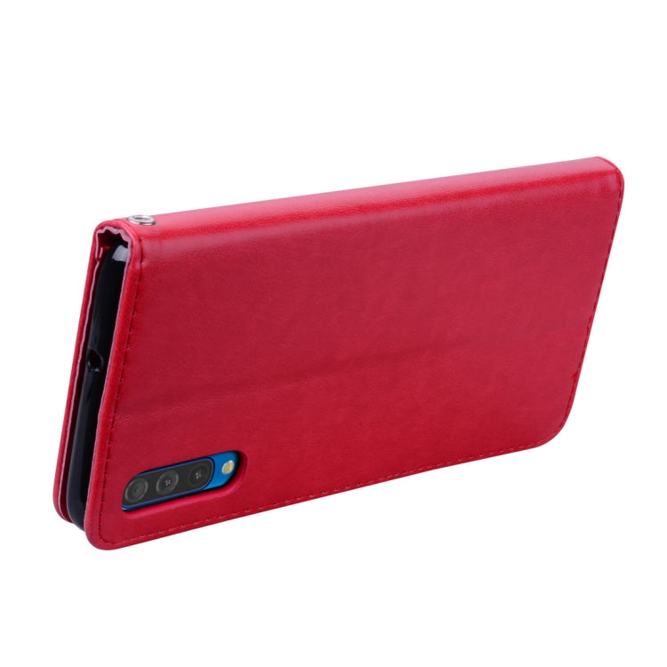 Rose Embossed Horizontal Flip PU Leather Case for Galaxy A50, with Holder & Card Slots & Wallet