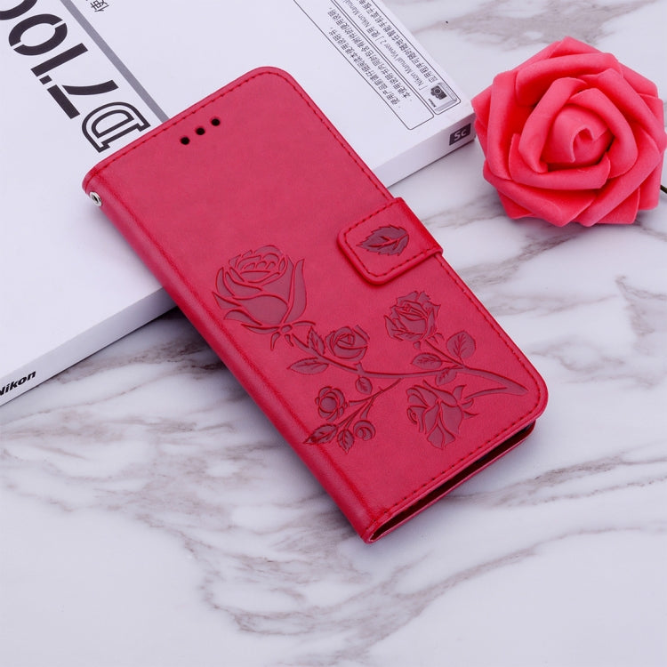 Rose Embossed Horizontal Flip PU Leather Case for Galaxy A50, with Holder & Card Slots & Wallet