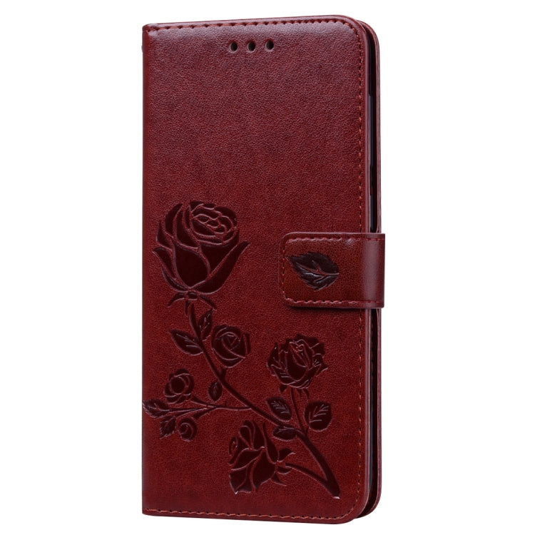 Rose Embossed Horizontal Flip PU Leather Case for Galaxy A50, with Holder & Card Slots & Wallet