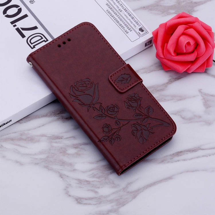 Rose Embossed Horizontal Flip PU Leather Case for Galaxy A50, with Holder & Card Slots & Wallet