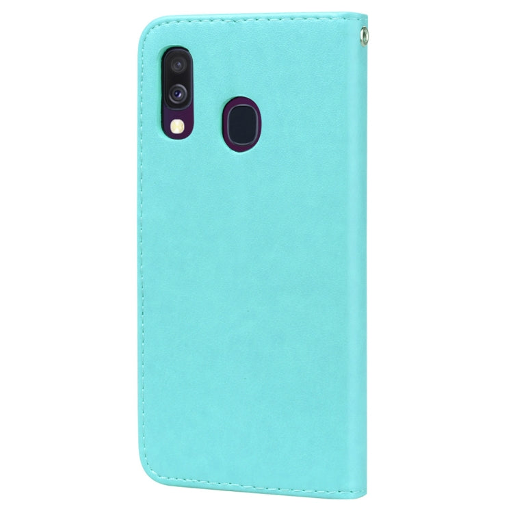 Rose Embossed Horizontal Flip PU Leather Case for Galaxy A40, with Holder & Card Slots & Wallet