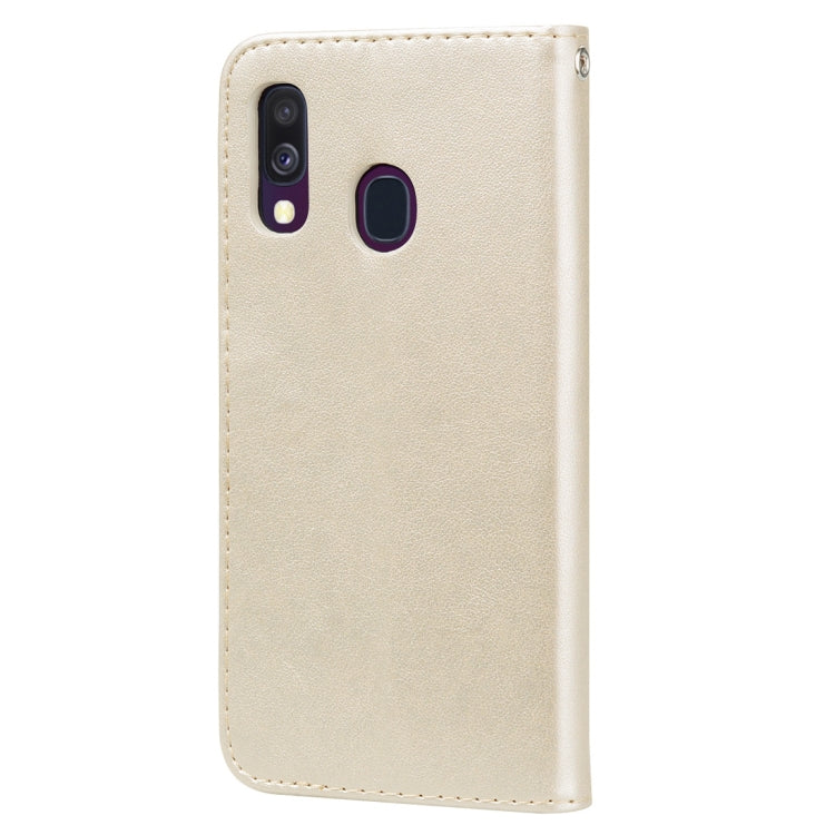 Rose Embossed Horizontal Flip PU Leather Case for Galaxy A40, with Holder & Card Slots & Wallet