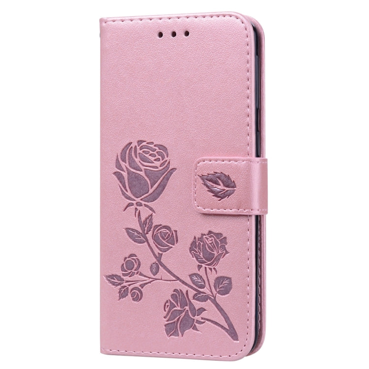 Rose Embossed Horizontal Flip PU Leather Case for Galaxy A40, with Holder & Card Slots & Wallet