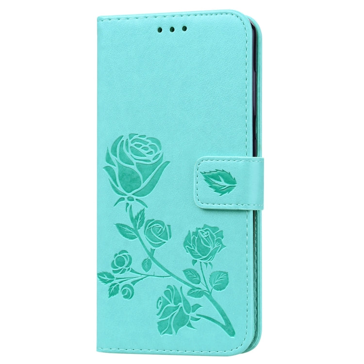 Rose Embossed Horizontal Flip PU Leather Case for Galaxy A60, with Holder & Card Slots & Wallet