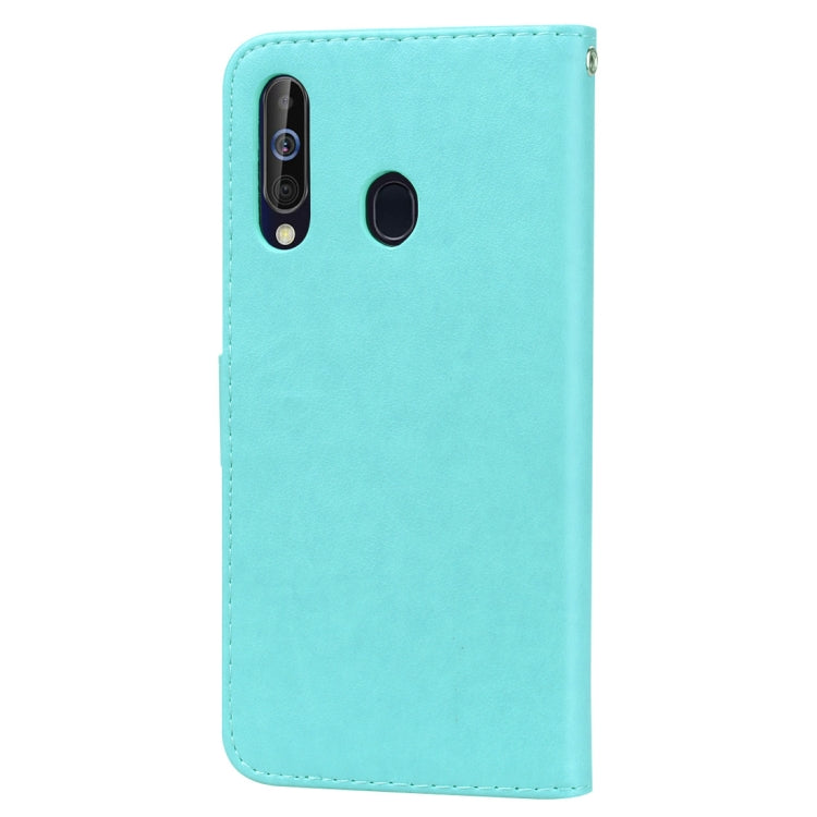 Rose Embossed Horizontal Flip PU Leather Case for Galaxy A60, with Holder & Card Slots & Wallet