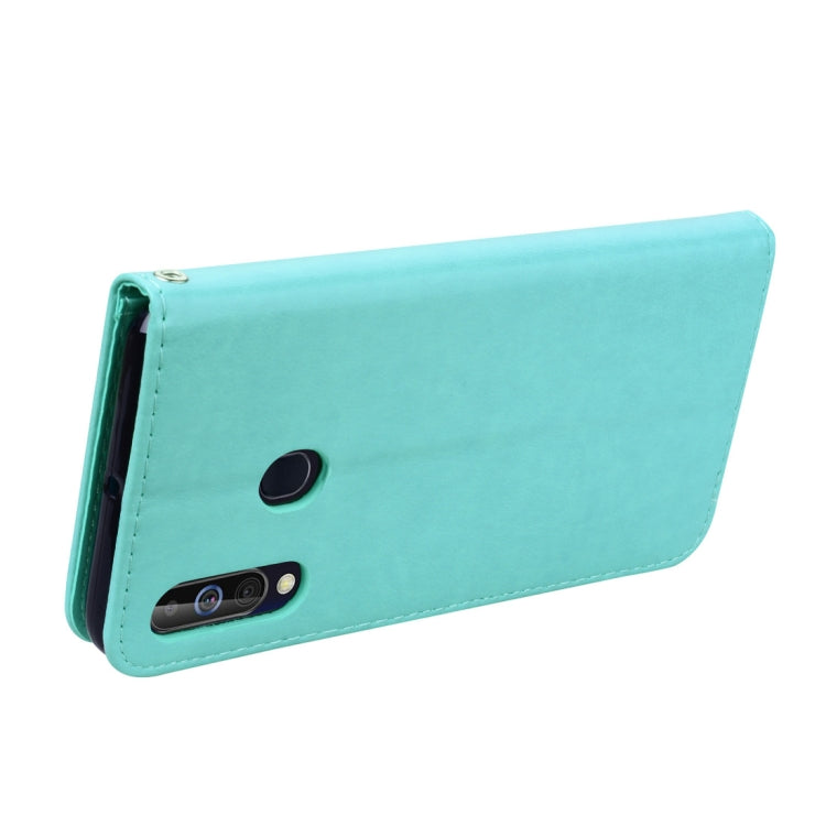 Rose Embossed Horizontal Flip PU Leather Case for Galaxy A60, with Holder & Card Slots & Wallet