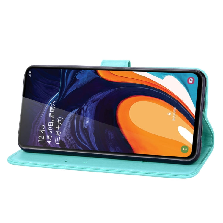 Rose Embossed Horizontal Flip PU Leather Case for Galaxy A60, with Holder & Card Slots & Wallet