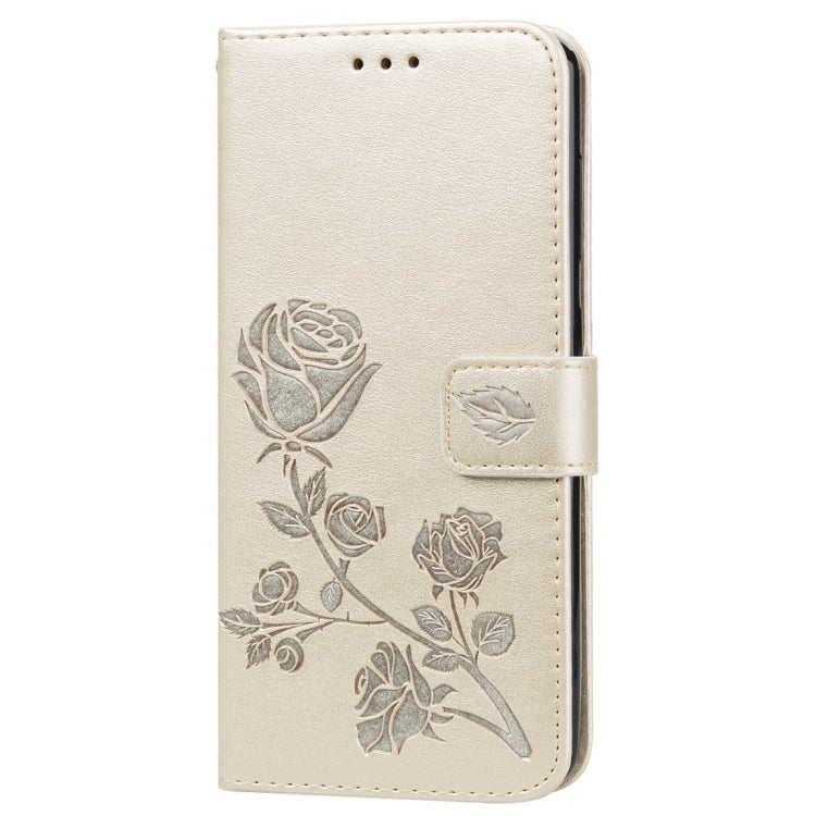 Rose Embossed Horizontal Flip PU Leather Case for Galaxy A60, with Holder & Card Slots & Wallet