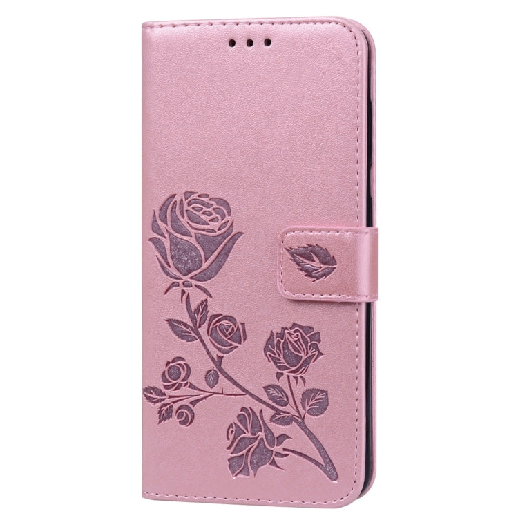 Rose Embossed Horizontal Flip PU Leather Case for Galaxy A60, with Holder & Card Slots & Wallet
