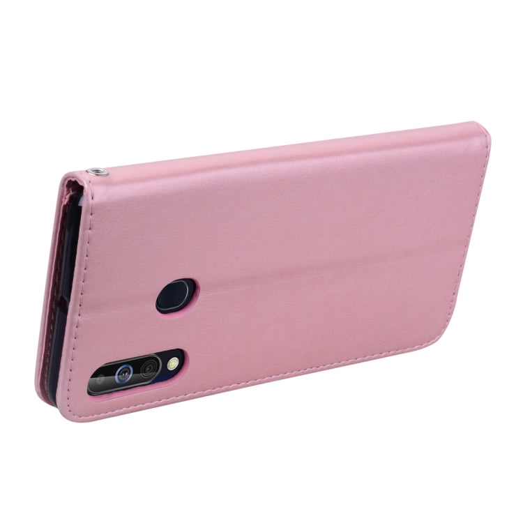 Rose Embossed Horizontal Flip PU Leather Case for Galaxy A60, with Holder & Card Slots & Wallet