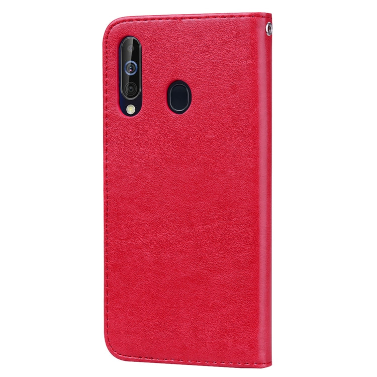 Rose Embossed Horizontal Flip PU Leather Case for Galaxy A60, with Holder & Card Slots & Wallet