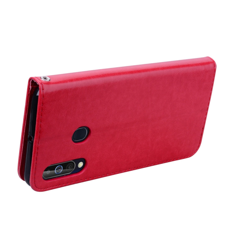 Rose Embossed Horizontal Flip PU Leather Case for Galaxy A60, with Holder & Card Slots & Wallet
