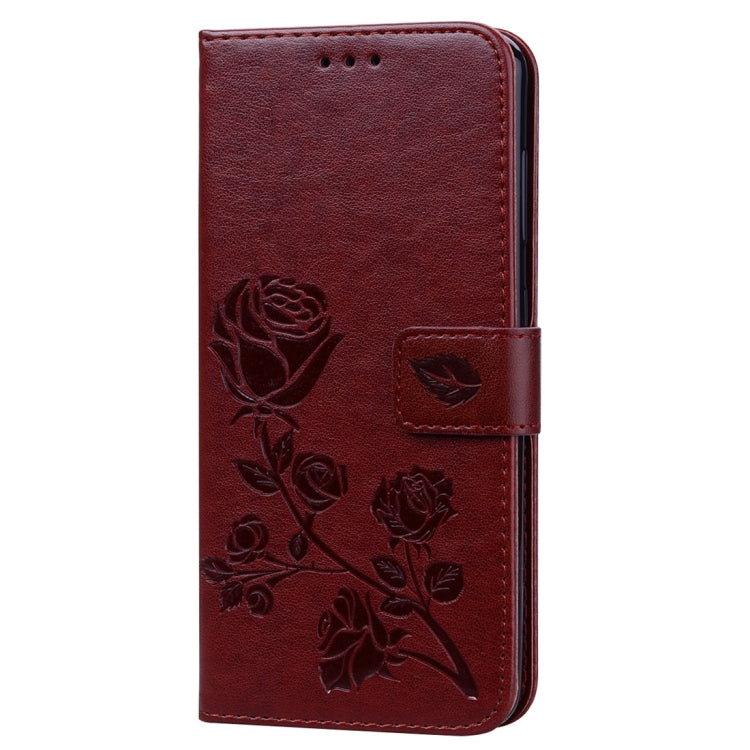 Rose Embossed Horizontal Flip PU Leather Case for Galaxy A60, with Holder & Card Slots & Wallet