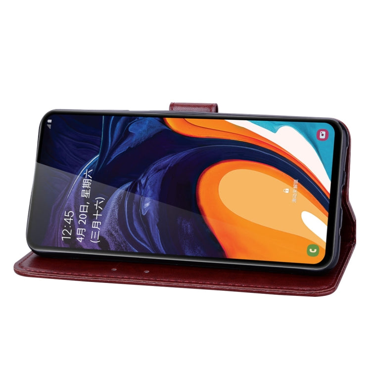 Rose Embossed Horizontal Flip PU Leather Case for Galaxy A60, with Holder & Card Slots & Wallet