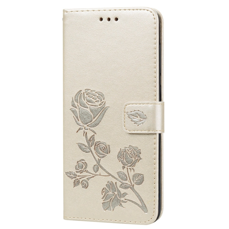 Rose Embossed Horizontal Flip PU Leather Case for Galaxy A70, with Holder & Card Slots & Wallet