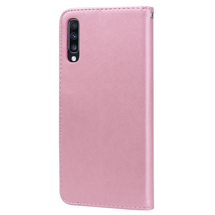 Rose Embossed Horizontal Flip PU Leather Case for Galaxy A70, with Holder & Card Slots & Wallet