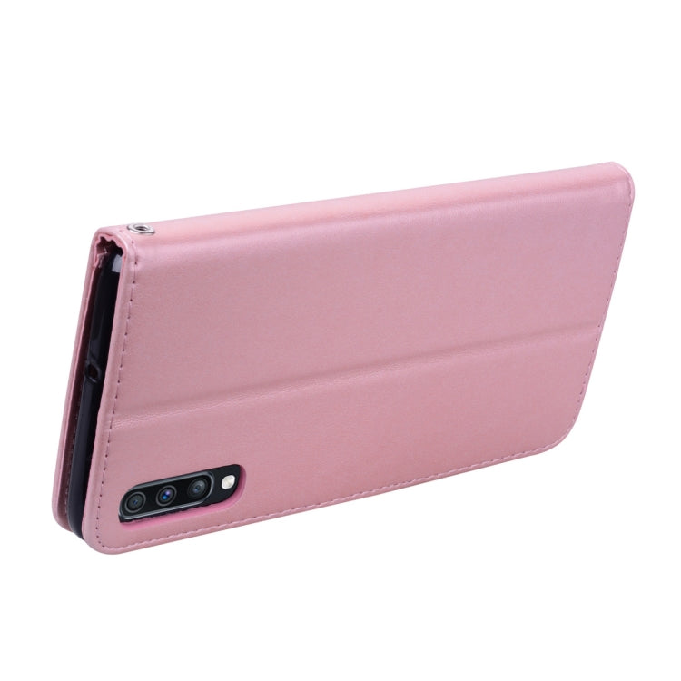 Rose Embossed Horizontal Flip PU Leather Case for Galaxy A70, with Holder & Card Slots & Wallet