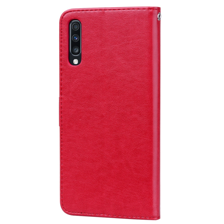 Rose Embossed Horizontal Flip PU Leather Case for Galaxy A70, with Holder & Card Slots & Wallet