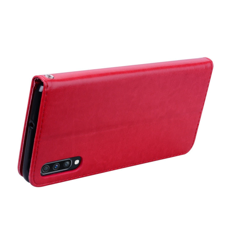 Rose Embossed Horizontal Flip PU Leather Case for Galaxy A70, with Holder & Card Slots & Wallet