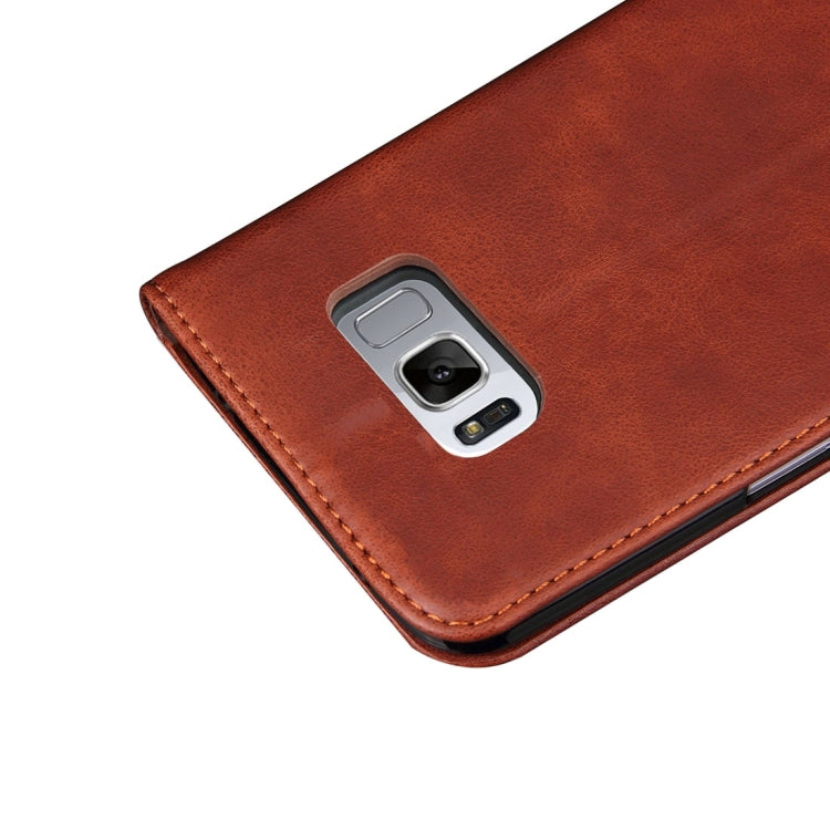 For Galaxy S8 + / G9550 Retro Crazy Horse Texture Casual Style with Absorption Horizontal Flip Leather Case with Holder & Card Slots & Wallet(Brown)
