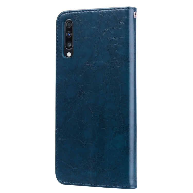 Business Style Oil Wax Texture Horizontal Flip Leather Case for Galaxy A70, with Holder & Card Slots & Wallet