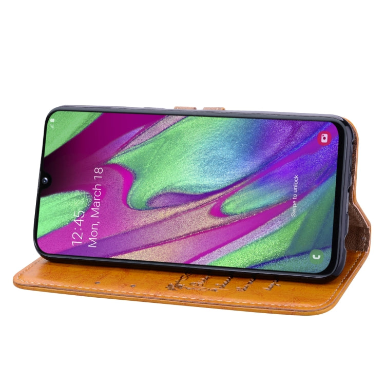 Business Style Oil Wax Texture Horizontal Flip Leather Case for Galaxy A40, with Holder & Card Slots & Wallet