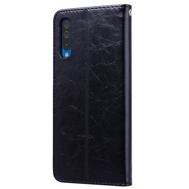 Business Style Oil Wax Texture Horizontal Flip Leather Case for Galaxy A50, with Holder & Card Slots & Wallet
