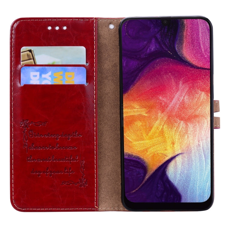Business Style Oil Wax Texture Horizontal Flip Leather Case for Galaxy A50, with Holder & Card Slots & Wallet