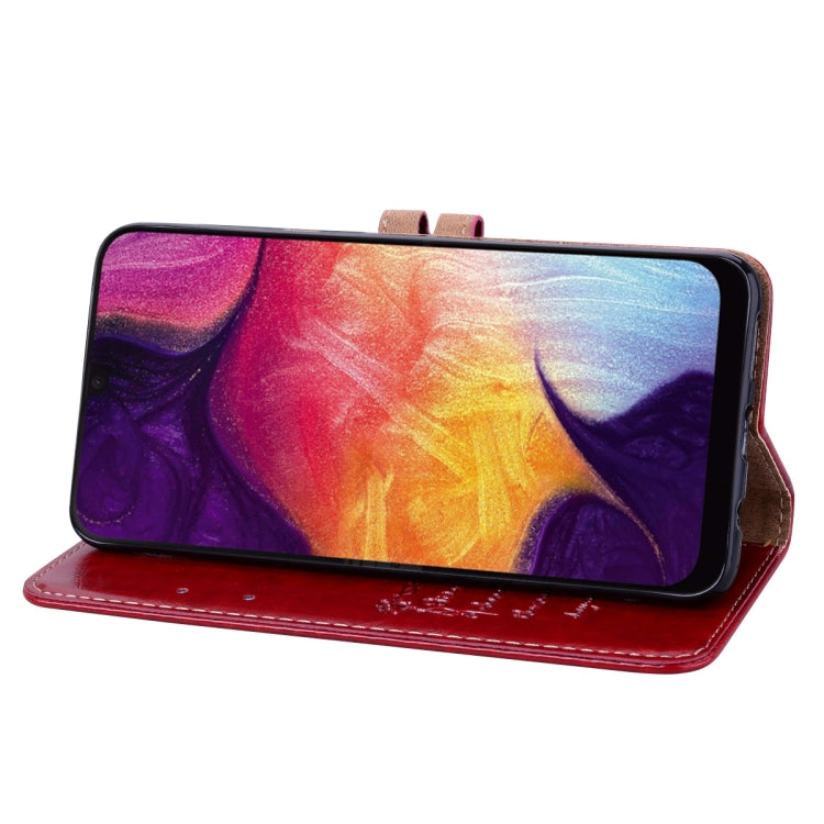 Business Style Oil Wax Texture Horizontal Flip Leather Case for Galaxy A50, with Holder & Card Slots & Wallet