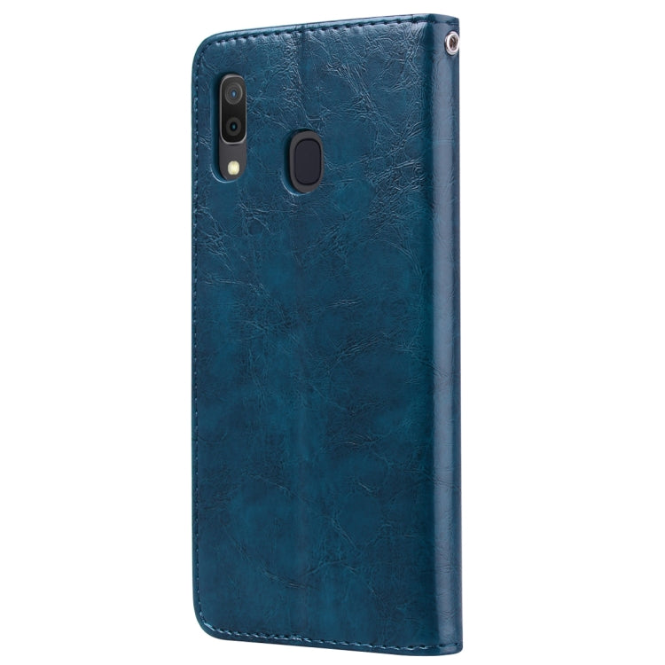 Business Style Oil Wax Texture Horizontal Flip Leather Case for Galaxy A30, with Holder & Card Slots & Wallet