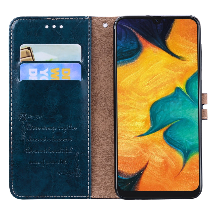 Business Style Oil Wax Texture Horizontal Flip Leather Case for Galaxy A30, with Holder & Card Slots & Wallet