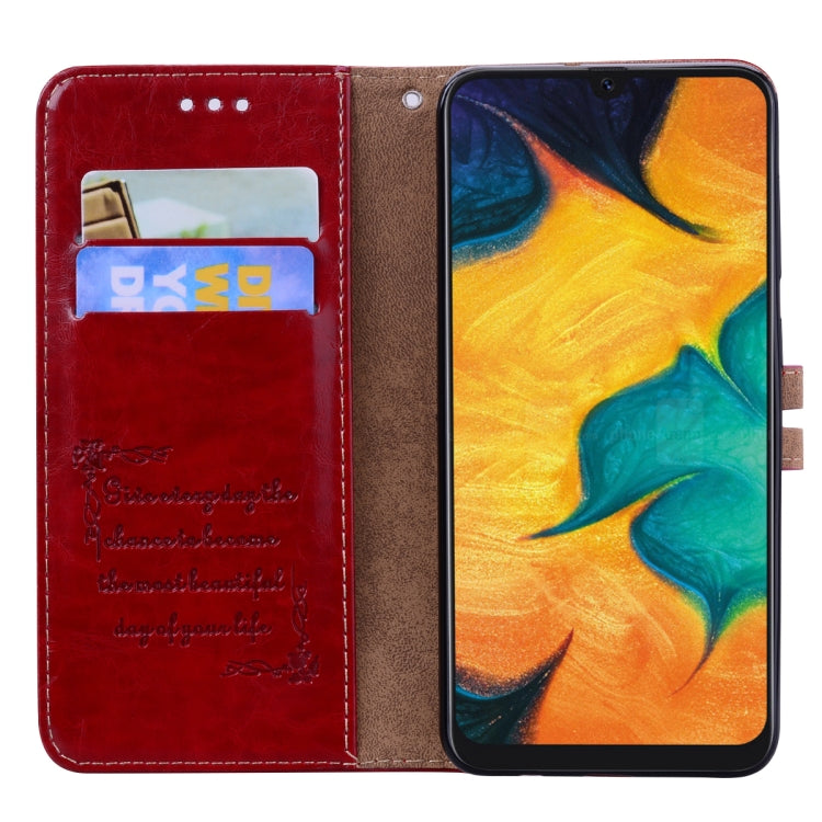 Business Style Oil Wax Texture Horizontal Flip Leather Case for Galaxy A30, with Holder & Card Slots & Wallet
