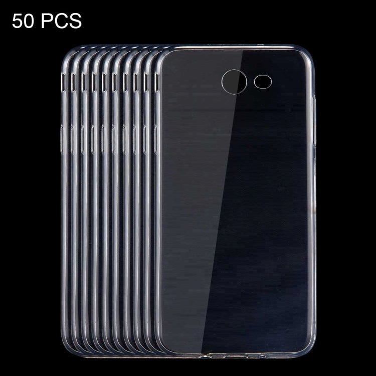 50 PCS For Galaxy J7 (2017) (US Version) 0.75mm TPU Transparent Protective Case Back Cover Shell