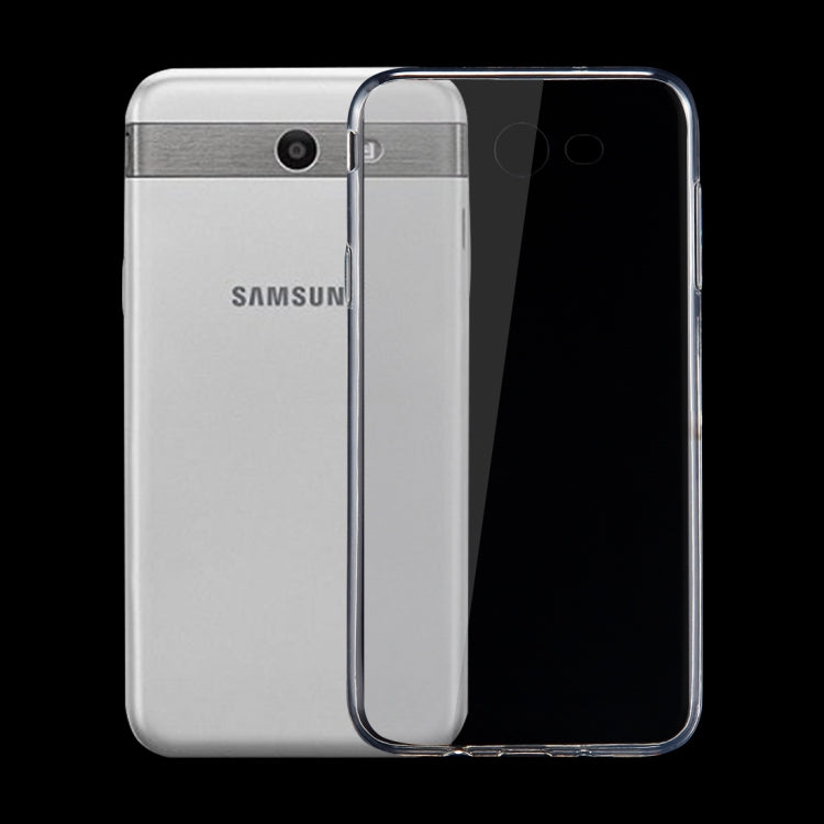 For Galaxy J7 (2017) (US Version) 0.75mm TPU Transparent Protective Case Back Cover Shell(Transparent)