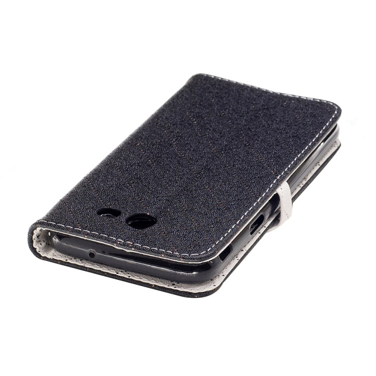 For Galaxy J3 (2017) (US Version) TPU + PU Love Contrast Color Lattice Horizontal Flip Leather Case with Holder & Card Slots & Wallet & Lanyard