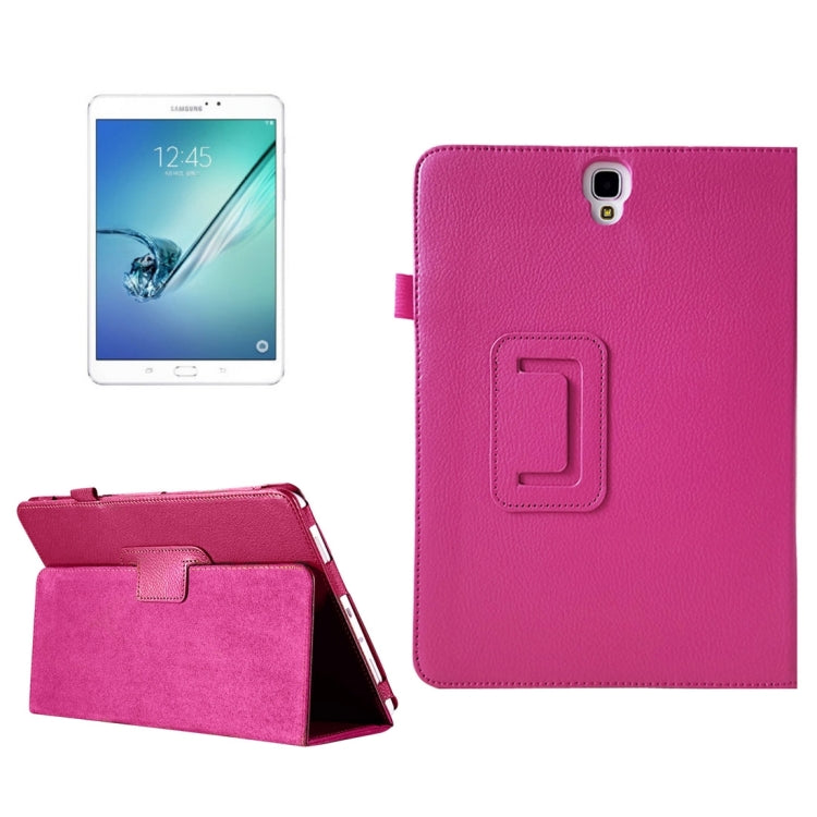 For Galaxy Tab S3 9.7 / T820 Litchi Texture Horizontal Flip Leather Case with Sleep / Wake-up Function & Holder