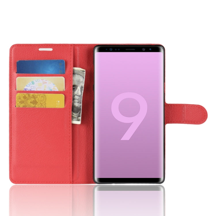Litchi Texture Horizontal Flip Leather Case for Galaxy Note 9, with Wallet & Holder & Card Slots