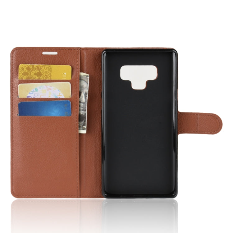 Litchi Texture Horizontal Flip Leather Case for Galaxy Note 9, with Wallet & Holder & Card Slots