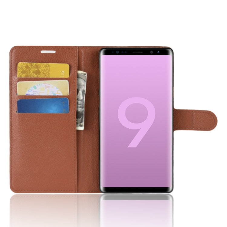 Litchi Texture Horizontal Flip Leather Case for Galaxy Note 9, with Wallet & Holder & Card Slots