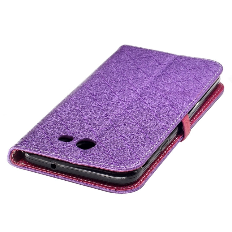 For Galaxy J7 (2017) (US Version) TPU + PU Love Contrast Color Lattice Horizontal Flip Leather Case with Holder & Card Slots & Wallet & Lanyard