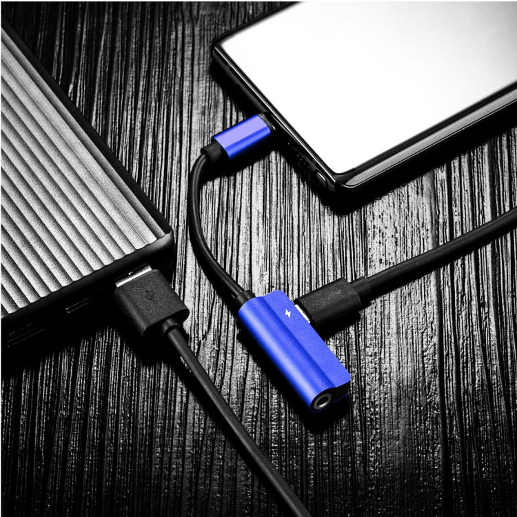 ROCK 0.12m Metal Type-C Female + 3.5mm Jack Female to Type-C Male Listening & Charging Audio 2 in 1 Cable, For Galaxy, Huawei, Xiaomi, LG, HTC and Other Smart Phones