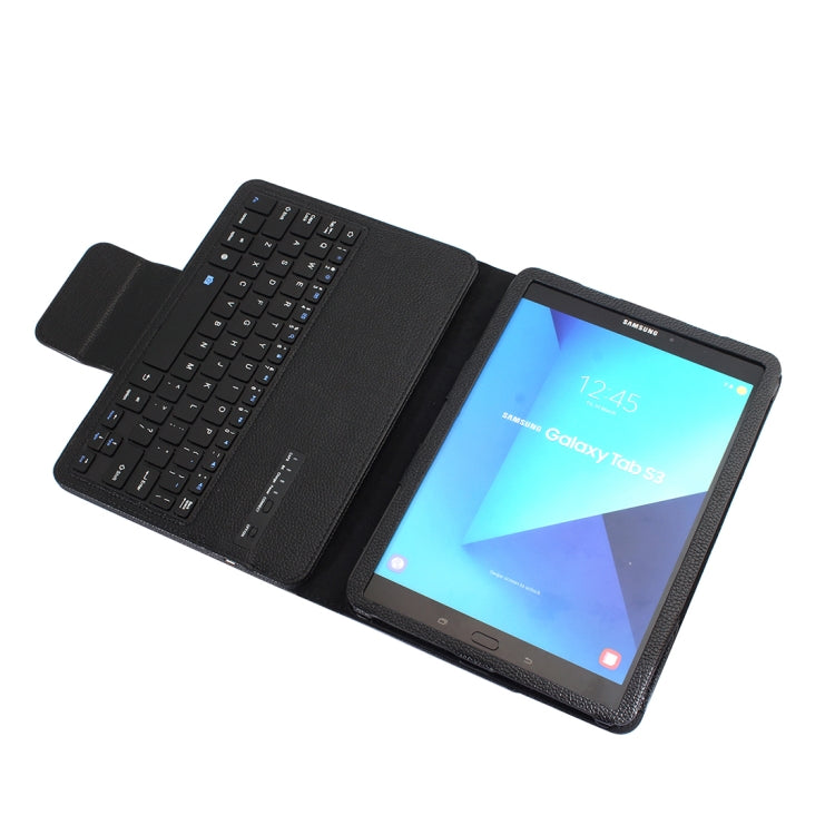 SA500 For Samsung Galaxy Tab A7 T500 / T505 10.4 inch 2020 Litchi Texture Detachable Bluetooth Keyboard Horizontal Flip Leather Tablet Case with Holder (Black)