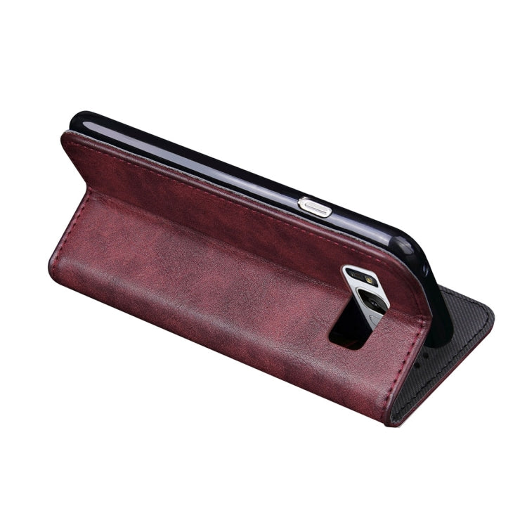 For Galaxy S8 Bronze Texture Casual Style with Absorption Horizontal Flip Leather Case with Holder & Card Slots & Wallet