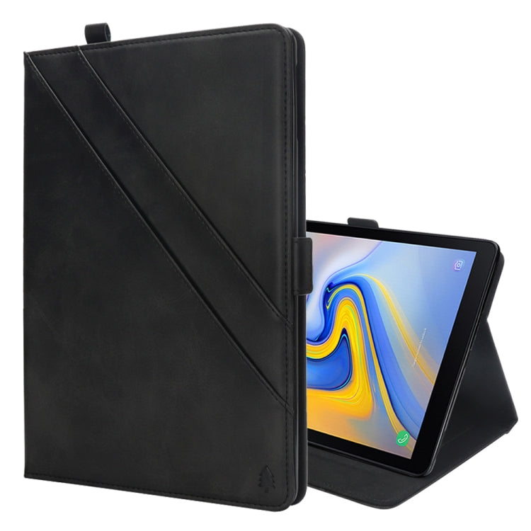 Horizontal Flip Double Holder Leather Case for Galaxy Tab A 10.5 T590 / T595, with Card Slots & Photo Frame & Pen Slot