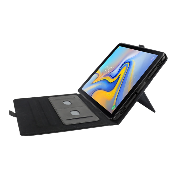 Horizontal Flip Double Holder Leather Case for Galaxy Tab A 10.5 T590 / T595, with Card Slots & Photo Frame & Pen Slot